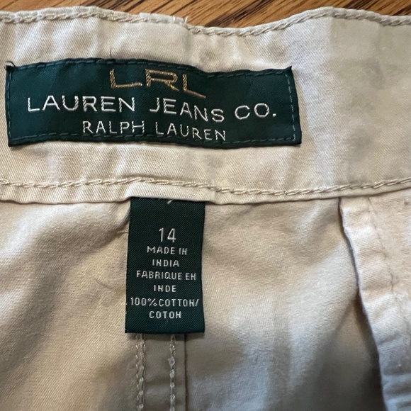 VTG Lauren Jeans Co. Ralph Lauren Womens Pants Size 14 Ivory Cream Flat Front - Picture 10 of 10
